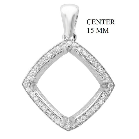 PMI 14W@5.30 40RD1@0.41 15MM CUSHION HALO PENDANT