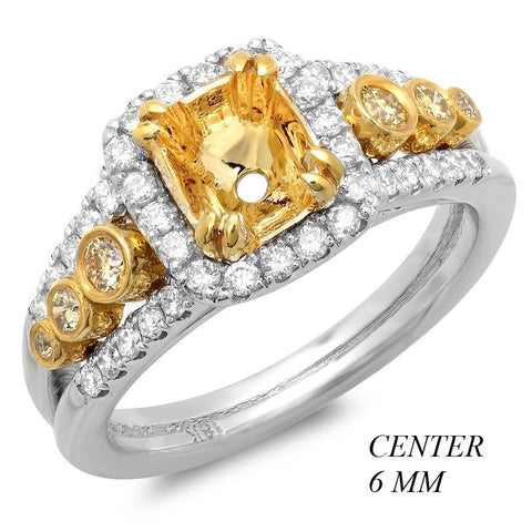 PMI 14YW@6.20 44RD1@0.53 6MM CUSHION TWO TONE