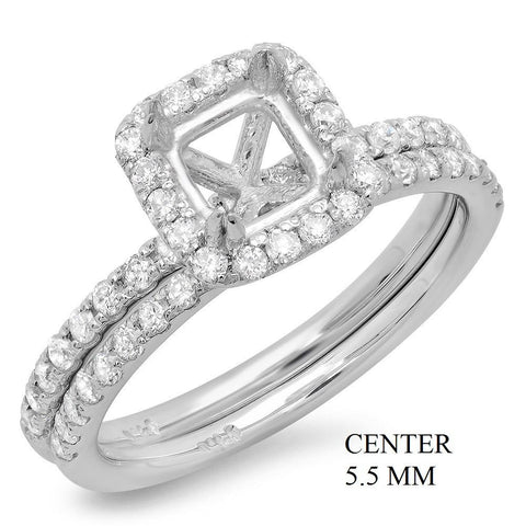 PMI 14W@3.60 57RD1@0.65 5.5MM SET2 CUSHION WEDDING SET