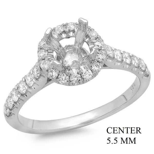 PMI 14W@3.70 U-PAVE 35RD1@0.54 (5.5MM) ROUND CATHEDRAL STYLE HALO