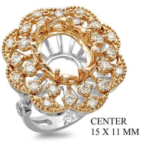 PMI 14YW@11.5 26RD1@1.26 15X11MM OVAL TWO TONE